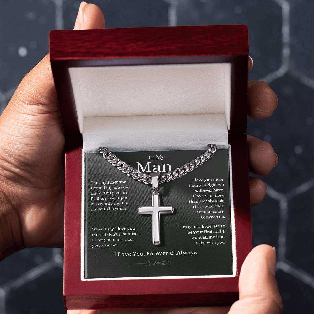 To My Man, Artisan Cross Cuban Link Chain