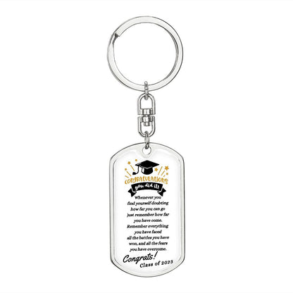Congratulation Graduation Swivel Dog Tag Chain (Best Seller)