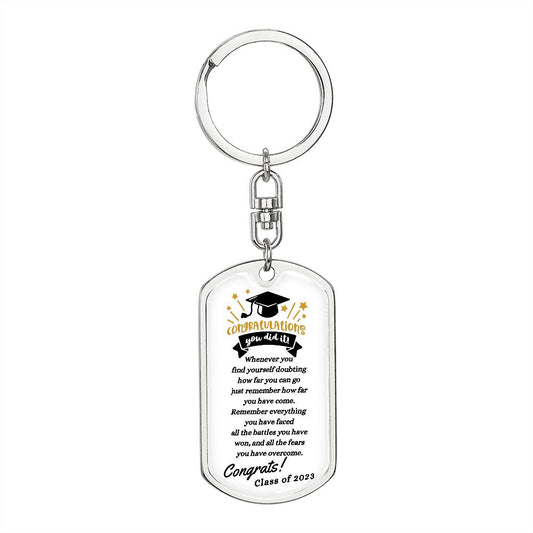 Congratulation Graduation Swivel Dog Tag Chain (Best Seller)