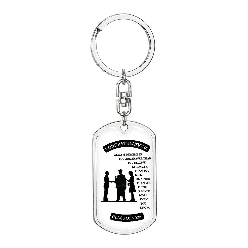 Congratulations Graduate Swivel Dog Tag Key Chain (BEST SELLER)