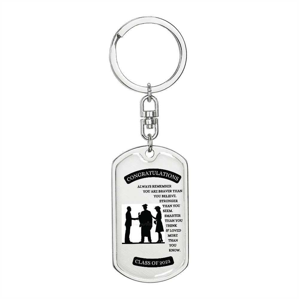 Congratulation Graduate Swivel Dog Tag Key Chain (BEST SELLER)