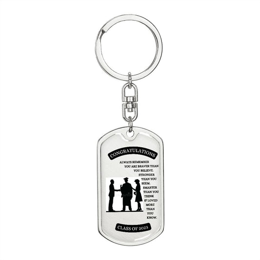 Congratulation Graduate Swivel Dog Tag Key Chain (BEST SELLER)