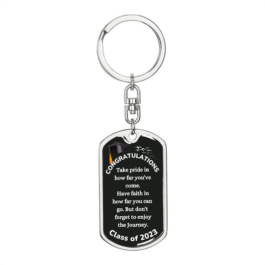 Congratulations Graduate Swivel Dog Tag Key Chain( BEST SELLER)