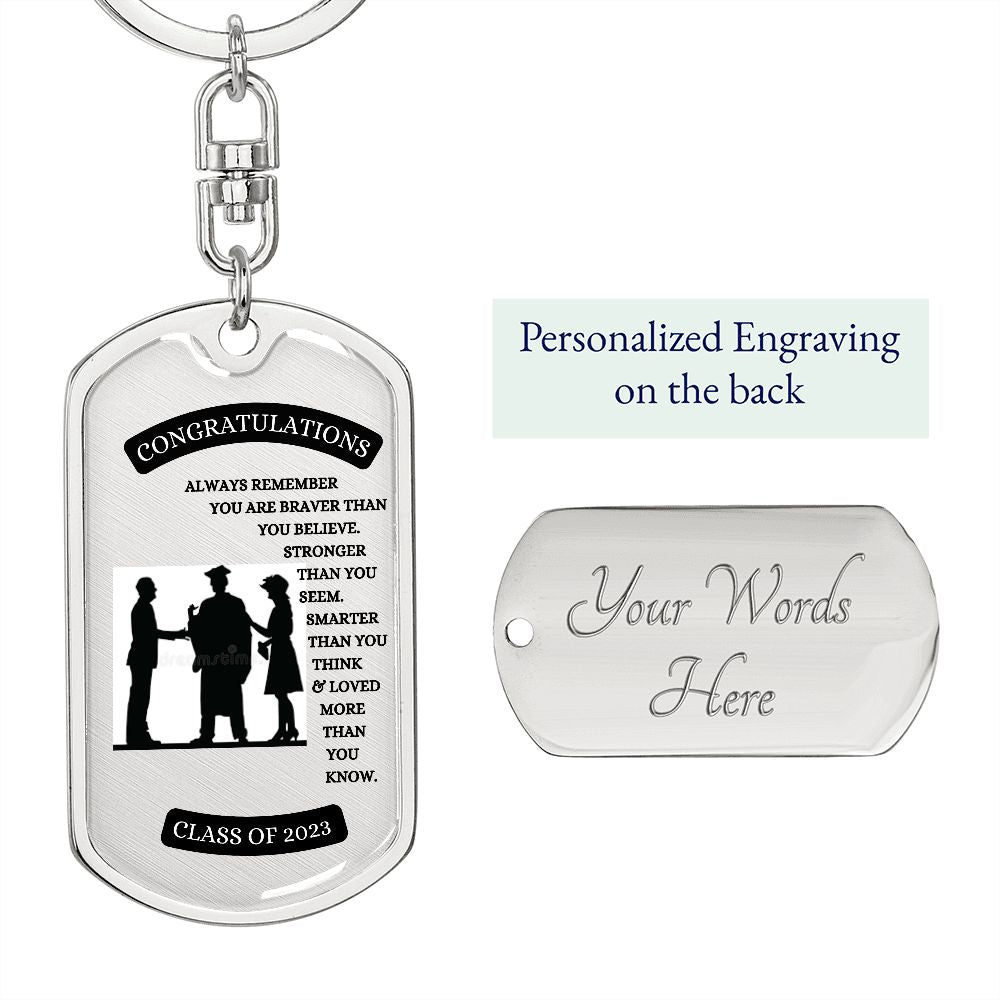 Congratulation Graduate Swivel Dog Tag Key Chain (BEST SELLER)