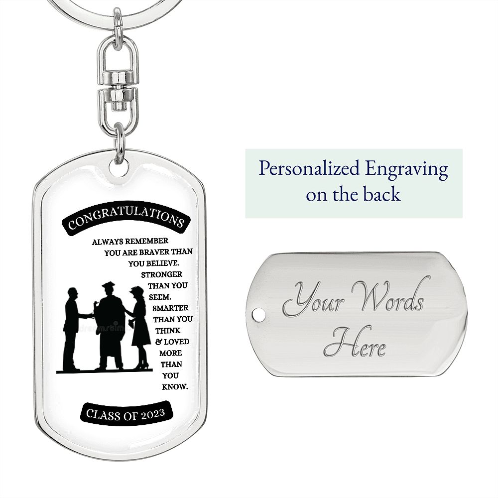 Congratulations Graduate Swivel Dog Tag Key Chain (BEST SELLER)