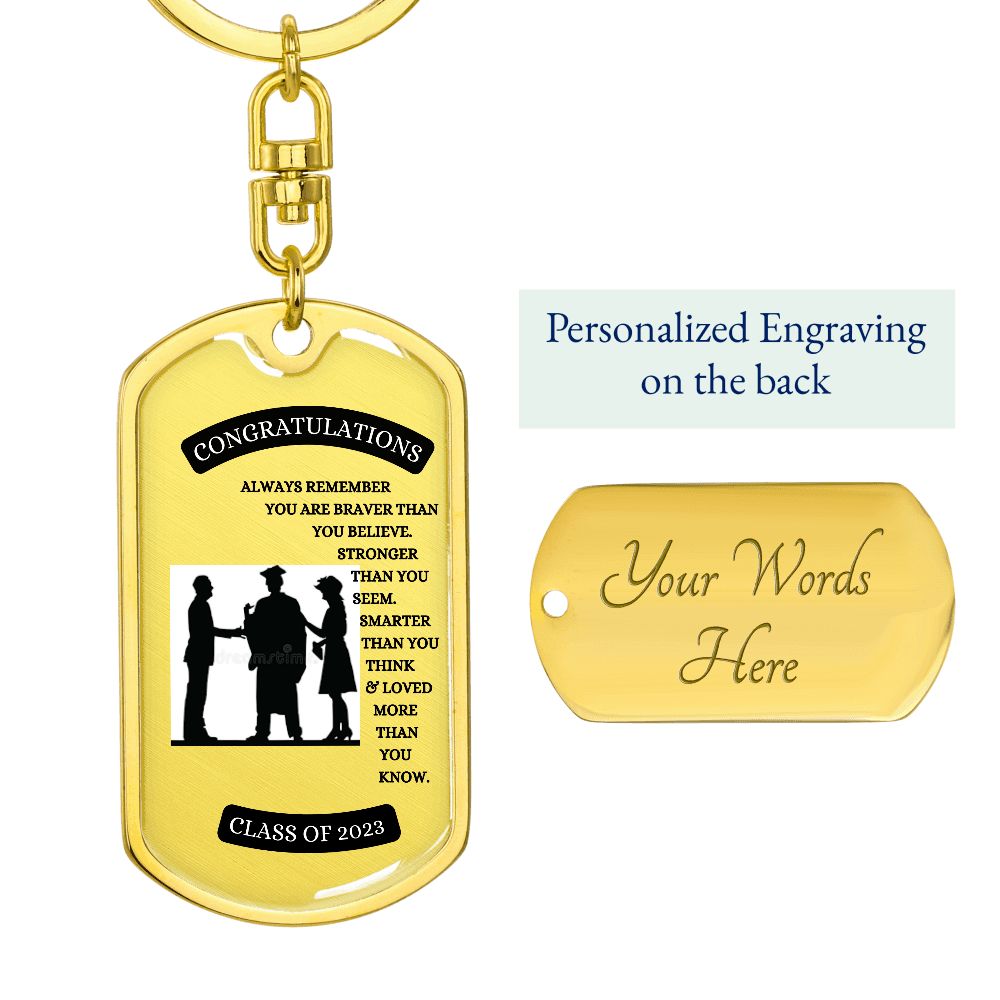 Congratulation Graduate Swivel Dog Tag Key Chain (BEST SELLER)