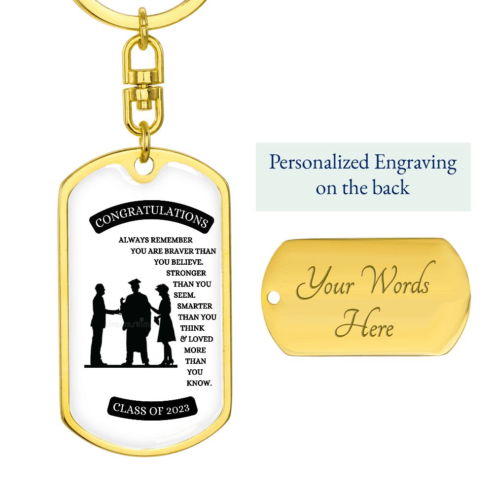 Congratulations Graduate Swivel Dog Tag Key Chain (BEST SELLER)