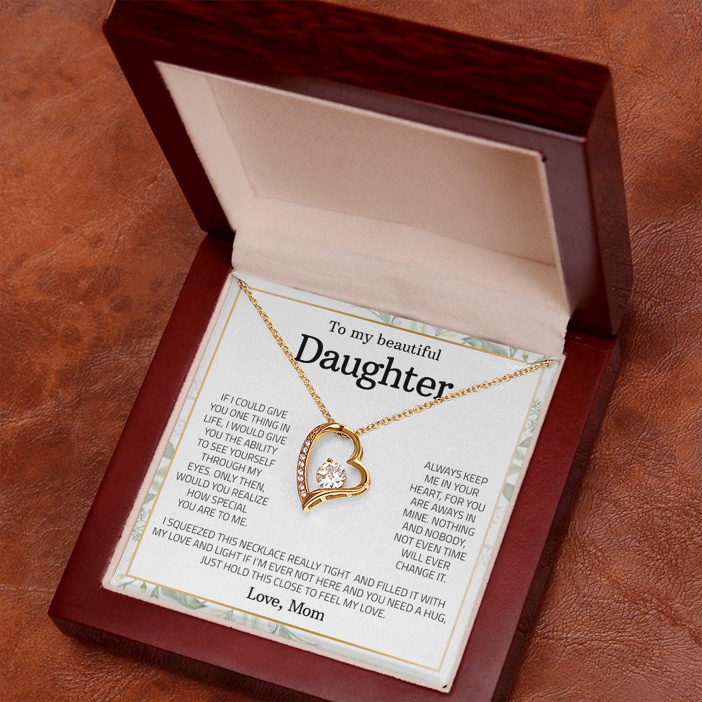 To My Beautiful Daughter Forever Love Necklace
