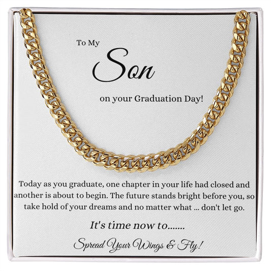 To My Son Cuban Link Chain