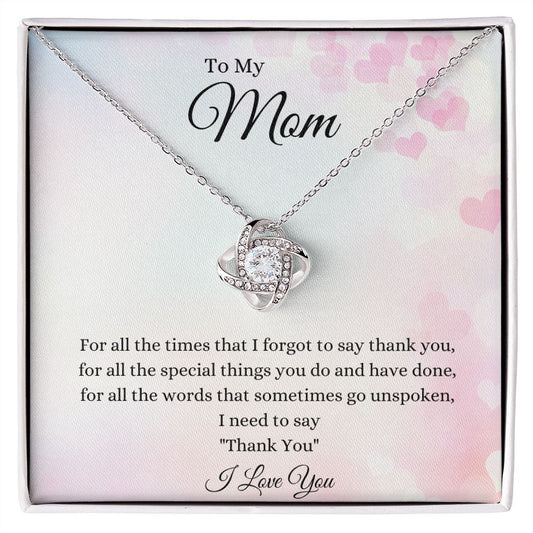To Mom Love Knot Necklace