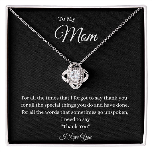 To My Mom Love Knot Necklace