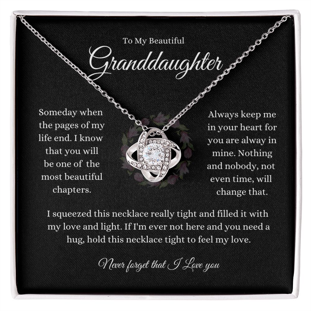 To My Beautiful Granddaughter Love Knot Necklace