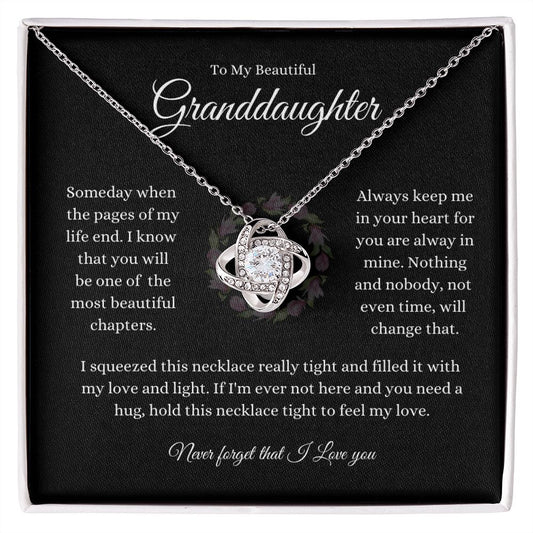 To My Beautiful Granddaughter Love Knot Necklace