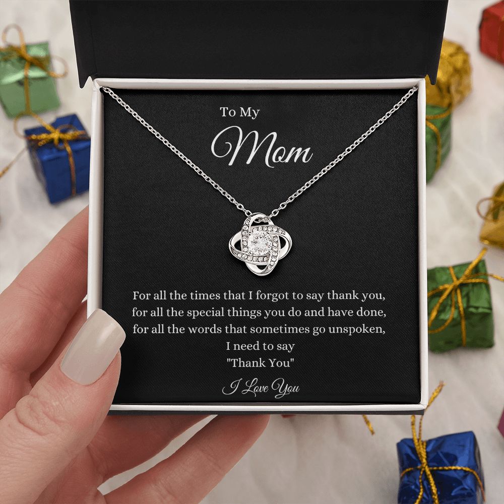 To My Mom Love Knot Necklace