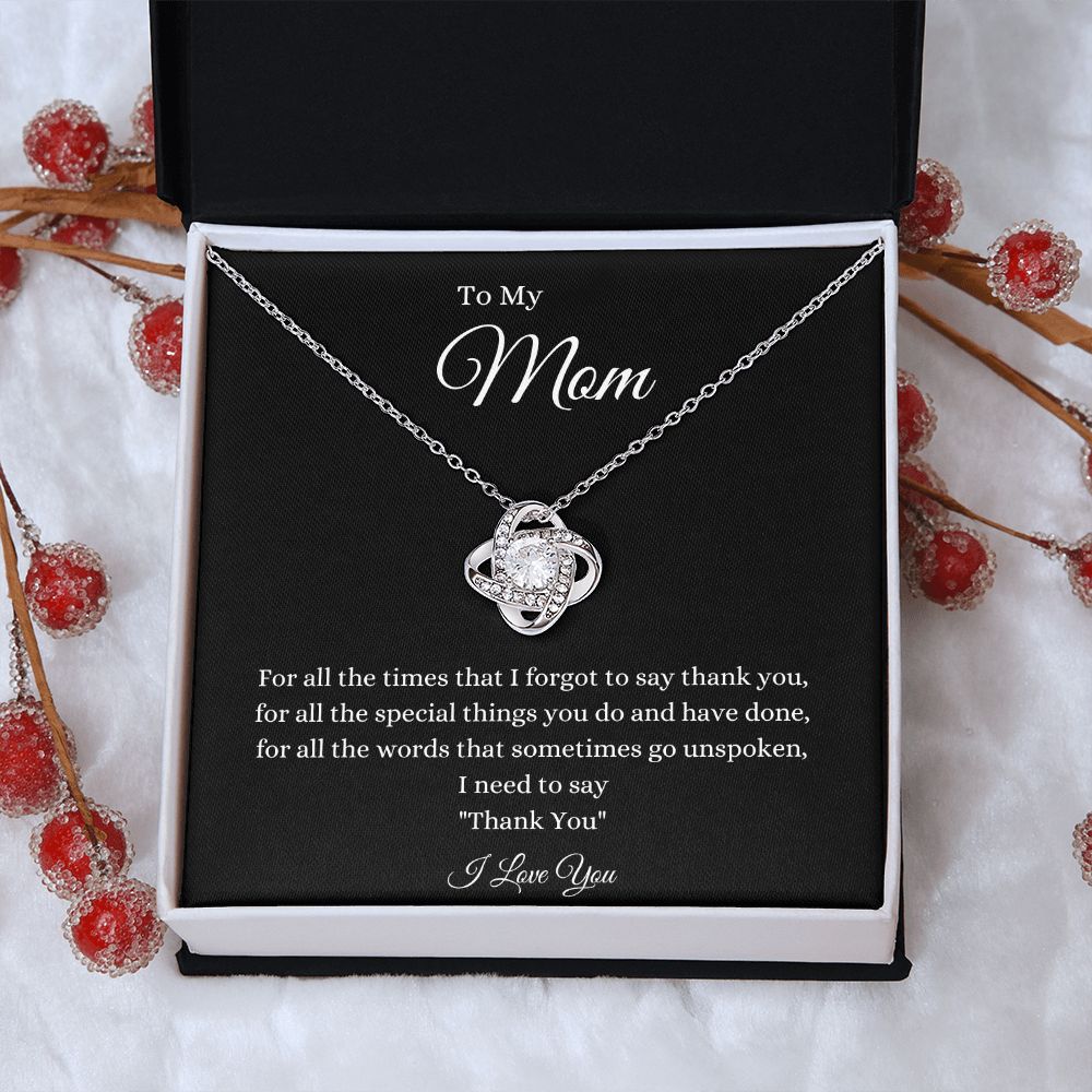 To My Mom Love Knot Necklace
