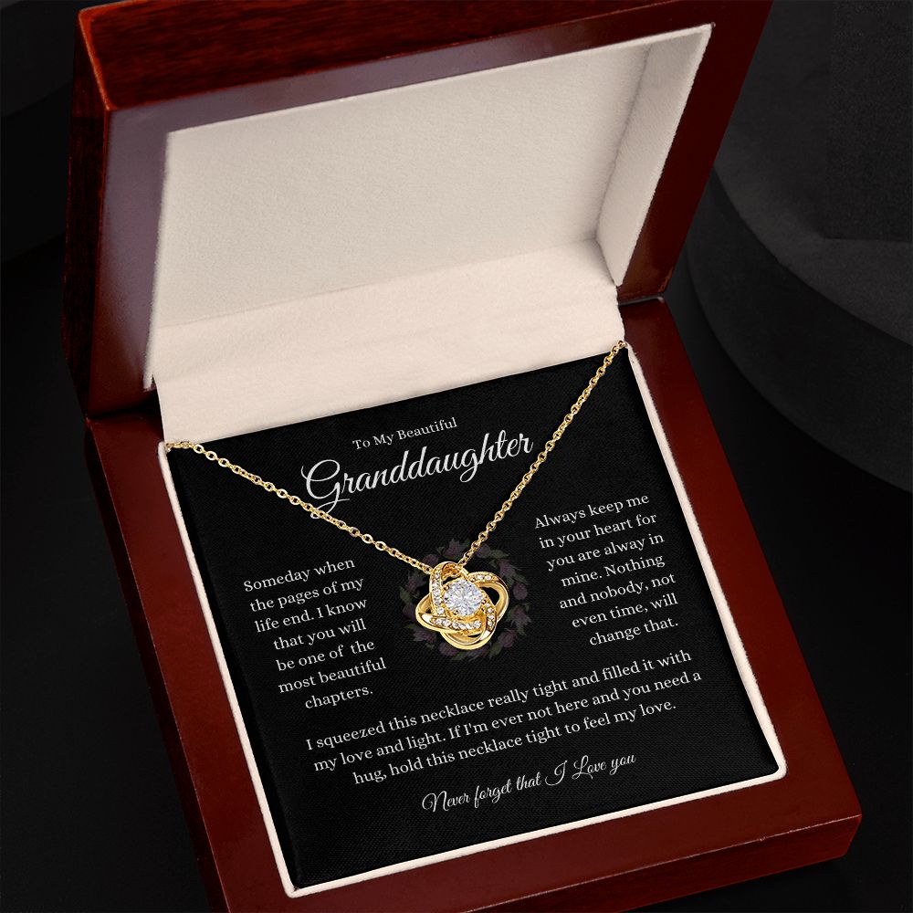 To My Beautiful Granddaughter Love Knot Necklace