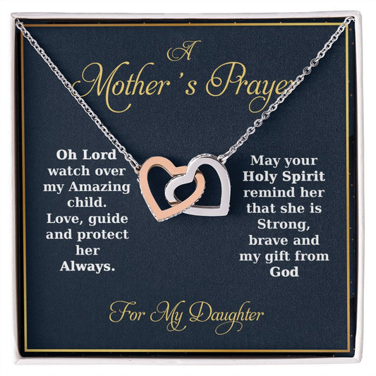 Mothers Prayer | For My Daughter - Interlocking Hearts Necklace