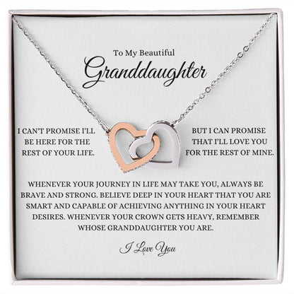 To My Beautiful Granddaughter Interlocking Hearts Necklace