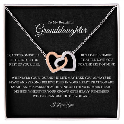 To My Beautiful Granddaughter Interlocking Hearts Necklace