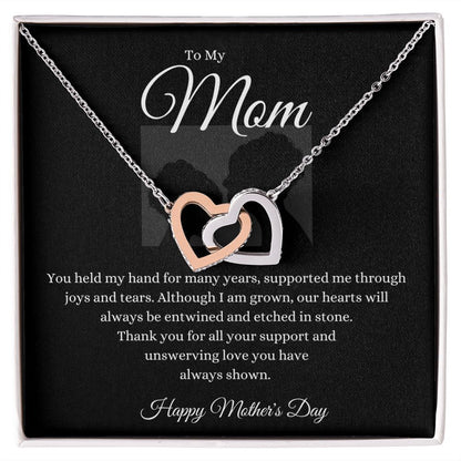 To Mom You Held My Hand Interlocking Hearts