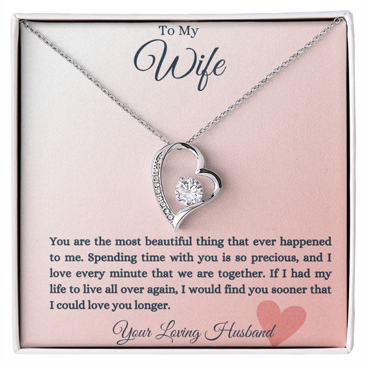 To My Wife Heart Forever Love Necklace