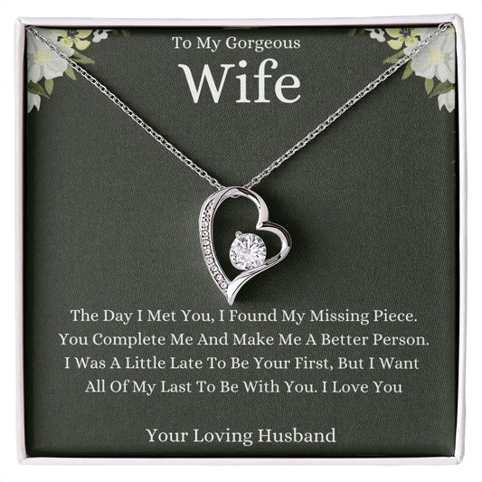 To My Gorgeous Wife Forever Love Necklace
