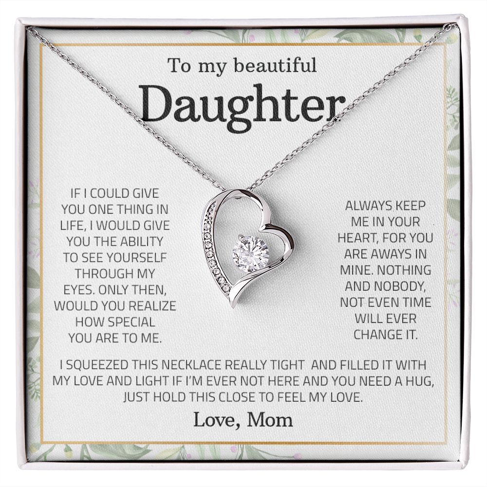 To My Beautiful Daughter Forever Love Necklace