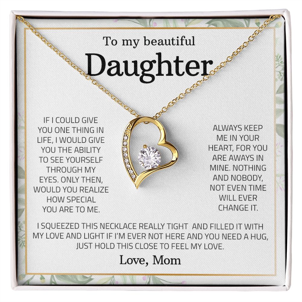To My Beautiful Daughter Forever Love Necklace
