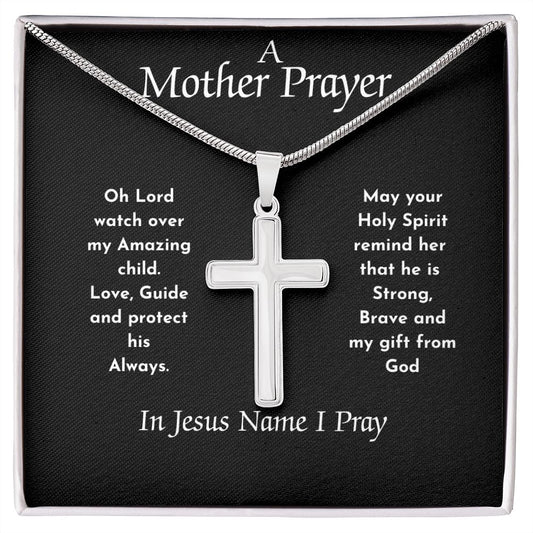 A Mother Prayer to Son Cross Necklace