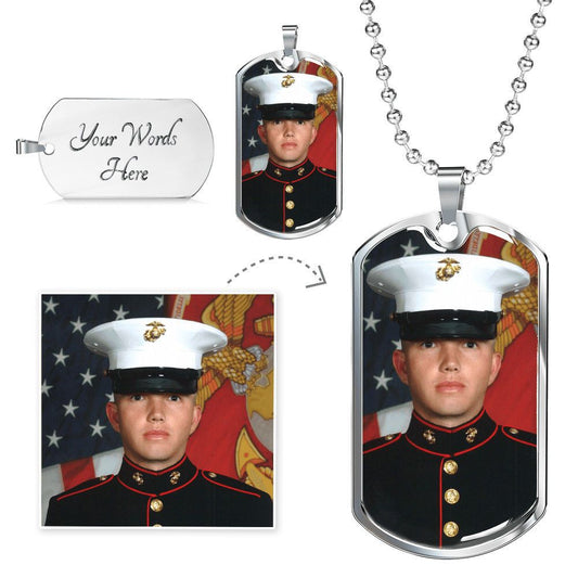 Custom Photo Dog Tag Keepsake Chain